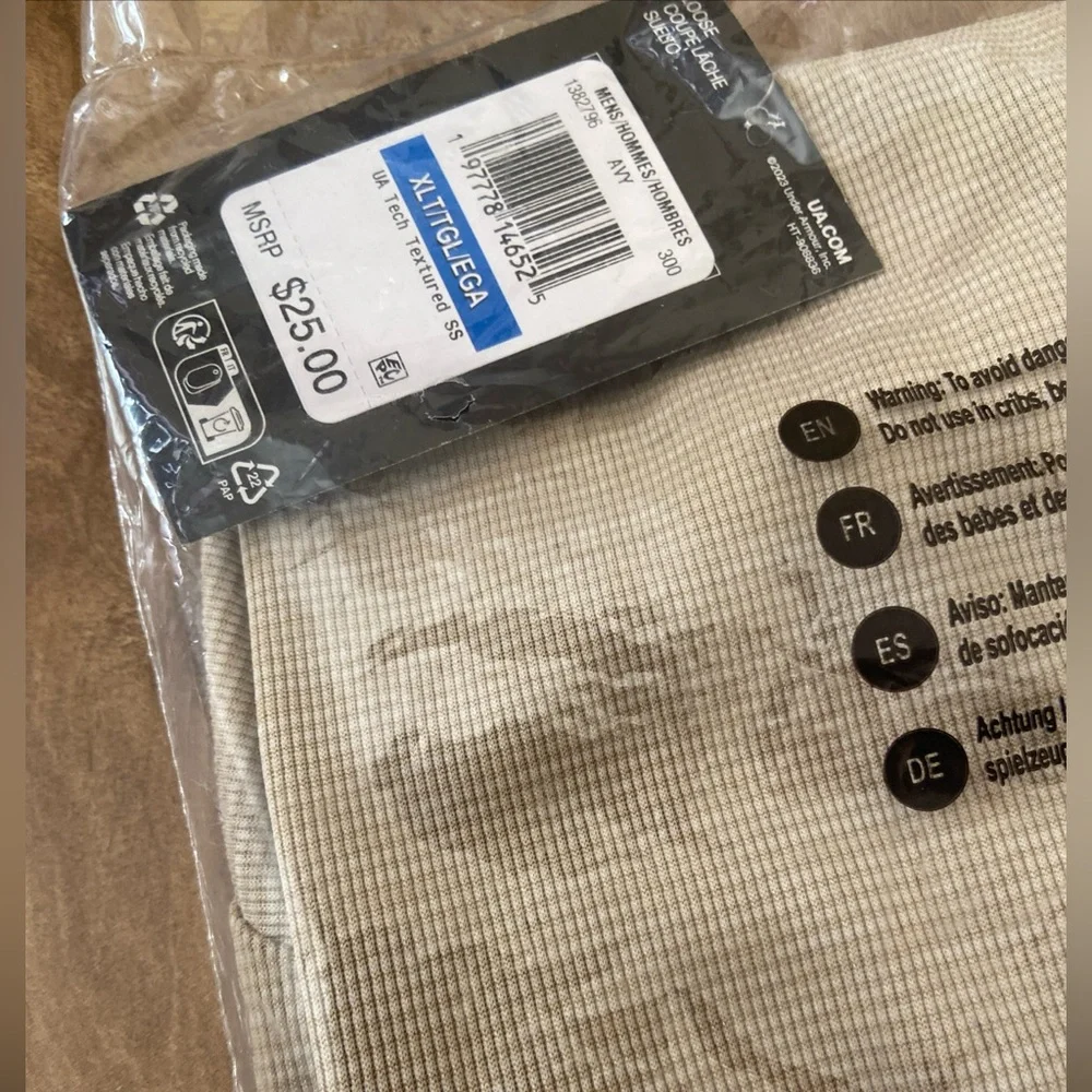 Under Armour Big & Tall Tech Textured Short Sleeve Tee- City Khaki - Picture 16 of 16